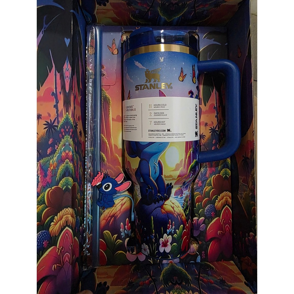 Disney Stitch Quencher H2.0 FlowState Tumbler 40oz Limited Edition Blue‎